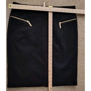 MICHAEL Michael Kors Women's 10 Black Zipper Detail Stretch Mini Pencil Skirt